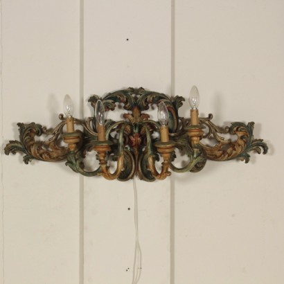 {* $ 0 $ *}, decorated wall light, antique wall light, antique wall light, antique wall light, lacquered wood wall light, 900 wall light, mid 900 wall light