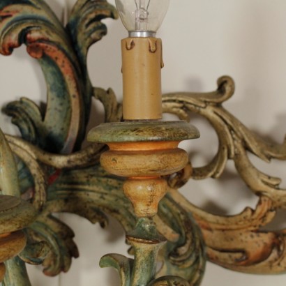{* $ 0 $ *}, decorated wall light, antique wall light, antique wall light, antique wall light, lacquered wood wall light, 900 wall light, mid 900 wall light