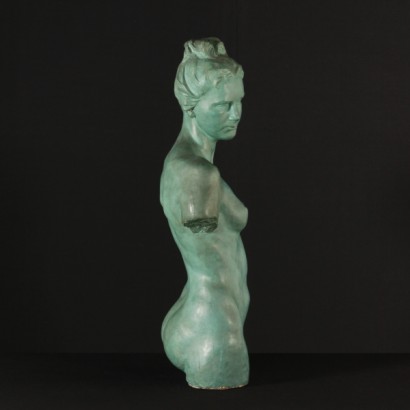 {* $ 0 $ *}, busto de mujer, busto de mujer grande, busto de mujer 900, busto de mujer de terracota, busto de tamaño natural, busto de mujer de tamaño natural, busto de 800, busto de finales del siglo XIX, busto de terracota teñida, terracota teñida, mujer desnuda