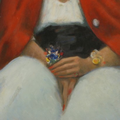 Ritratto femminile di Aldo Carpi - particolare