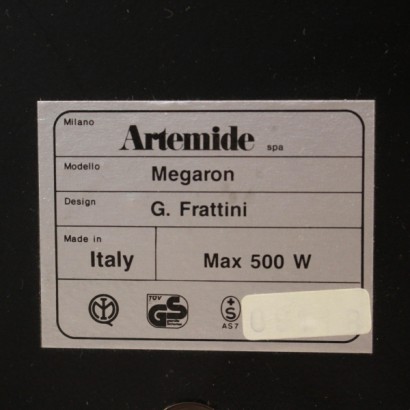 {* $ 0 $ *}, lampadaire, lampe en aluminium laqué, lampe artemide, lampe megaron, lampe antique moderne, lampe italienne, Gianfranco Frattini, lampe design, lampe années 70, lampe années 80