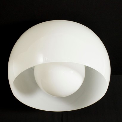 {* $ 0 $ *}, lámpara de techo, lámpara de metal lacado, lámpara de vidrio opal, lámpara antigua moderna, lámpara italiana, lámpara artemide, lámpara omega, lámpara de diseño, vico magistretti, lámpara de los 60, lámpara de los 70
