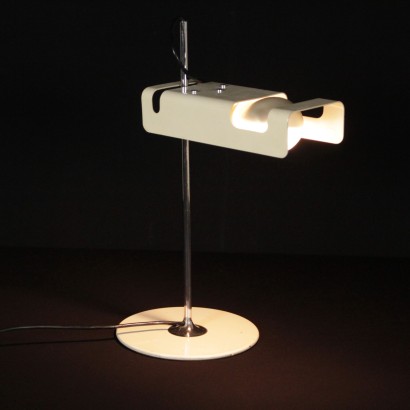 {* $ 0 $ *}, Spinnenlampe, O-Light Lampe, 60er Jahre Lampe, 70er Jahre Lampe, Tischlampe, Metalllampe, lackierte Aluminiumlampe, verchromte Aluminiumlampe, moderne antike Lampe, italienische Lampe, Designlampe