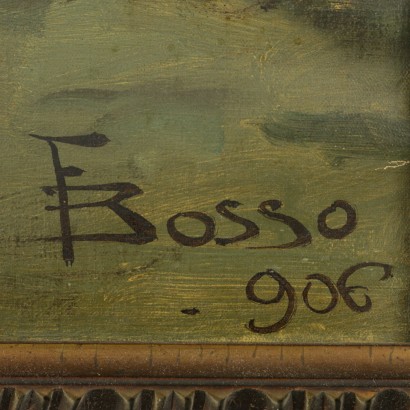 Paesaggio boschivo con pastorella