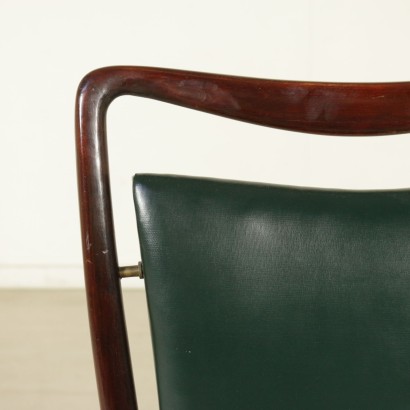 {* $ 0 $ *}, 50er-Jahre-Stühle, 50er-Jahre, Stuhlgruppe, Stühle aus gebeizter Buche, Kunstlederstühle, moderne antike Stühle, Vintage-Stühle, Kunstpaläste-Stühle, italienische Vintage, Designer-Stühle