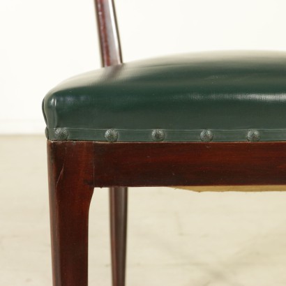 {* $ 0 $ *}, 50er-Jahre-Stühle, 50er-Jahre, Stuhlgruppe, Stühle aus gebeizter Buche, Kunstlederstühle, moderne antike Stühle, Vintage-Stühle, Kunstpaläste-Stühle, italienische Vintage, Designer-Stühle