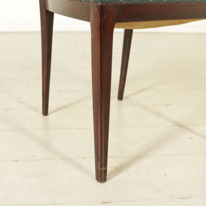 {* $ 0 $ *}, 50er-Jahre-Stühle, 50er-Jahre, Stuhlgruppe, Stühle aus gebeizter Buche, Kunstlederstühle, moderne antike Stühle, Vintage-Stühle, Kunstpaläste-Stühle, italienische Vintage, Designer-Stühle