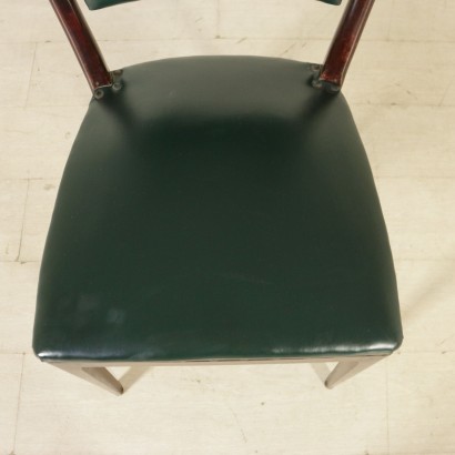 {* $ 0 $ *}, 50er-Jahre-Stühle, 50er-Jahre, Stuhlgruppe, Stühle aus gebeizter Buche, Kunstlederstühle, moderne antike Stühle, Vintage-Stühle, Kunstpaläste-Stühle, italienische Vintage, Designer-Stühle