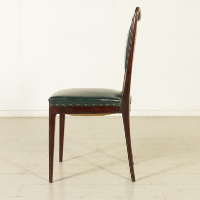 {* $ 0 $ *}, 50er-Jahre-Stühle, 50er-Jahre, Stuhlgruppe, Stühle aus gebeizter Buche, Kunstlederstühle, moderne antike Stühle, Vintage-Stühle, Kunstpaläste-Stühle, italienische Vintage, Designer-Stühle