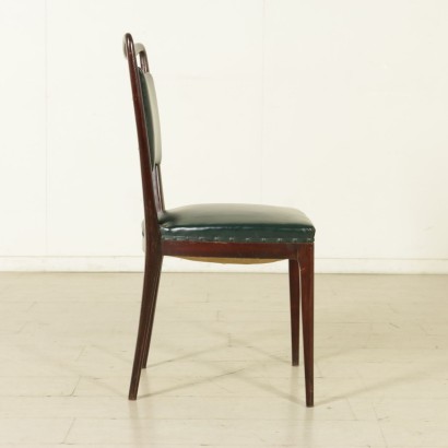 {* $ 0 $ *}, 50er-Jahre-Stühle, 50er-Jahre, Stuhlgruppe, Stühle aus gebeizter Buche, Kunstlederstühle, moderne antike Stühle, Vintage-Stühle, Kunstpaläste-Stühle, italienische Vintage, Designer-Stühle