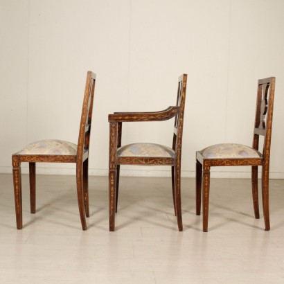 {* $ 0 $ *}, gepolsterte Stühle, offene Stühle, eingelegte Stühle, antike Stühle, antike Stühle, italienische Stühle, Walnussstühle, 900 Stühle, Stühle des 20. Jahrhunderts, Stühle aus Palisander, Stühle mit verschiedenen Essenzen