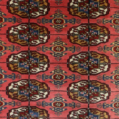 {* $ 0 $ *}, Bokara-Teppich, Bokara-Pakistan-Teppich, Orientteppich, Antiker Teppich, Antiker Teppich, Teppich des 20. Jahrhunderts, Woll- und Baumwollteppich, Pakistanischer Teppich