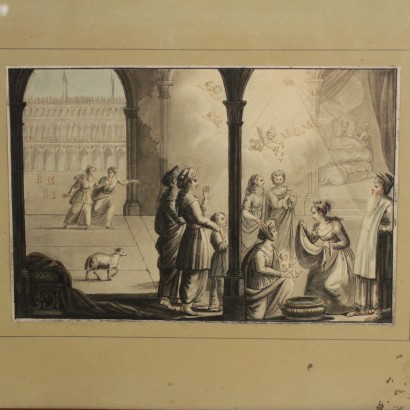 arte, Arte italiano, Pintura italiana del siglo XIX, Dibujos de Giovanni Antonio Sasso, Episodios de la vida de Juan Bautista, Giovanni Antonio Sasso, Giovanni Antonio Sasso, Giovanni Antonio Sasso, Giovanni Antonio Sasso