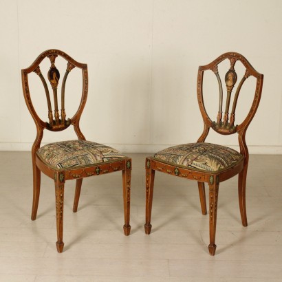 Coppia sedie decorate