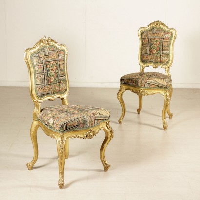 Coppia sedie dorate