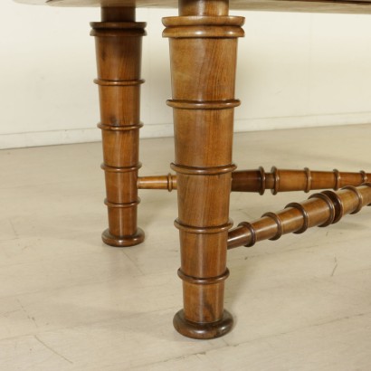 {* $ 0 $ *}, 40-50er Tisch, 40er Tisch, 50er Tisch, Vintage Tisch, moderner Tisch, moderner Tisch, Italienische Moderne, Italienischer Vintage, Nussbaum Tisch