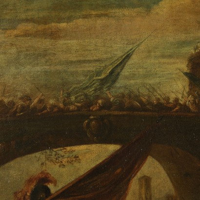 Scena di battaglia con torre e ponte