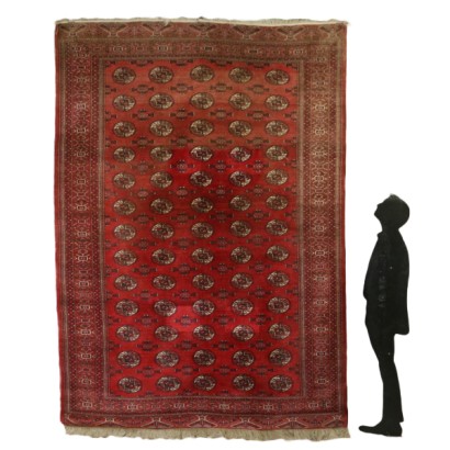 antigüedades, antigüedad, alfombra antigua, alfombra de Bukhara, alfombra de Turkmenistán, alfombra de los años 50, años 50, alfombra turcomana, {* $ 0 $ *}