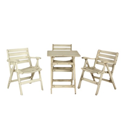 Gruppo di sedie e tavolo Reguitti