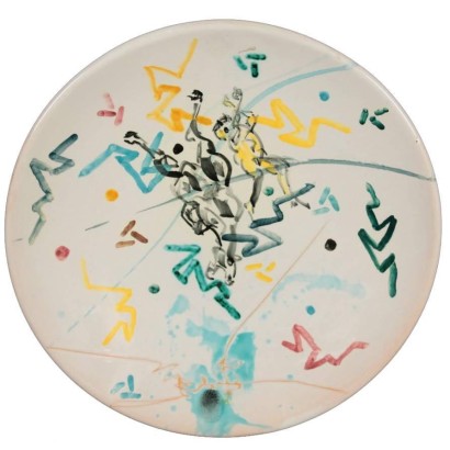 contemporary art, 60s, 20th century, Agenore Fabbri, decorative plate, ceramics, enamels, San Giorgio in Albisola, #art, #contemporanea, # {* $ 0 $ *}
