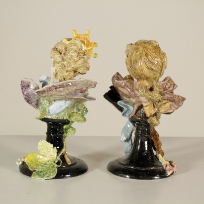 Pair of female busts - especially