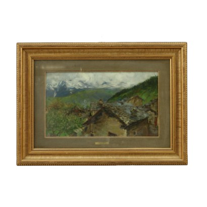 arte, arte italiana, pittura ottocento italiana,Arnaldo Soldini Scorcio di paese,Arnaldo Soldini,Arnaldo Soldini Scorcio di paese,Arnaldo Soldini,Arnaldo Soldini Scorcio di paese,Arnaldo Soldini