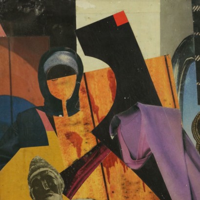 {* $ 0 $ *}, Franco Asinari, arte Franco Asinari, obra de Franco Asinari, obra de burros, collage de burros, collage sobre lienzo, lienzo de burros, lienzo de Franco Asinari, Máscaras y el horóscopo