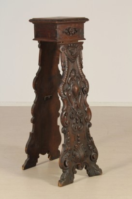 Bottega del 900, neo-Renaissance, neo-Baroque flower stands, plant pot planter pot early 900, 900 walnut, plant pot, Italy