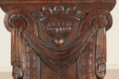 Bottega del 900, neo-Renaissance, neo-Baroque flower stands, plant pot planter pot early 900, 900 walnut, plant pot, Italy