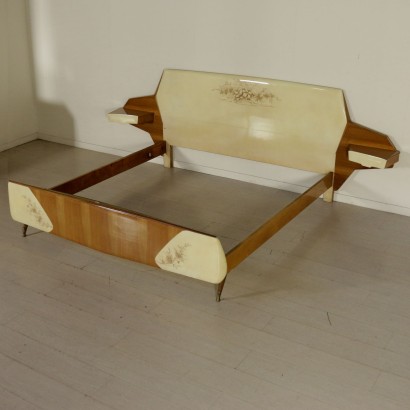 {* $ 0 $ *}, 50er-60er Jahre Bett, Doppelbett, 50er Jahre Bett, 60er Jahre Bett, Vintage Bett, Vintage Doppelbett, modernes Bett, modernes Doppelbett, 50er, 60er Jahre