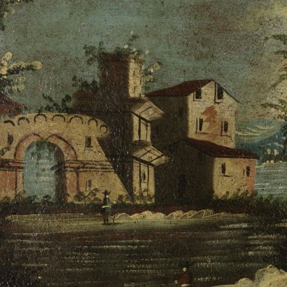 Paesaggio con architetture e figure-particolare