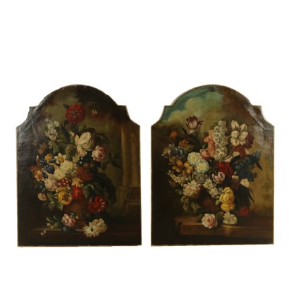 Coppia di nature morte floreali