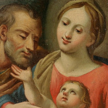 Madone avec l'Enfant et Saint Joseph Huile sur Toile Italie '700