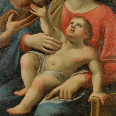 Madone avec l'Enfant et Saint Joseph Huile sur Toile Italie '700