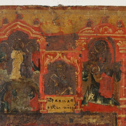 Icona di San Giorgio con scene di vita-particolare