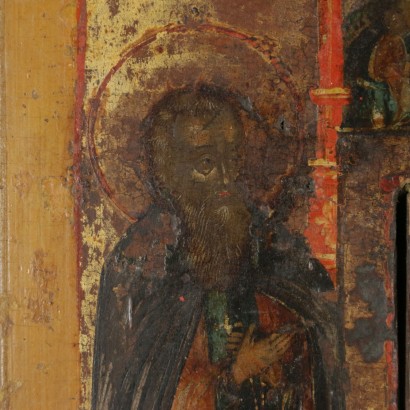 Icona di San Giorgio con scene di vita-particolare