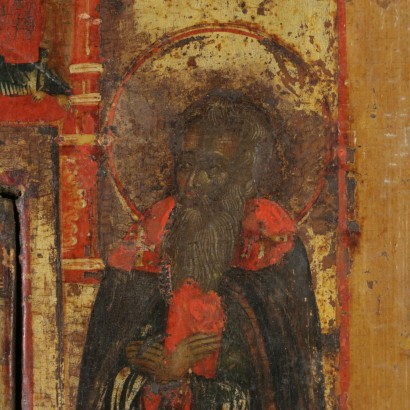 Icona di San Giorgio con scene di vita-particolare