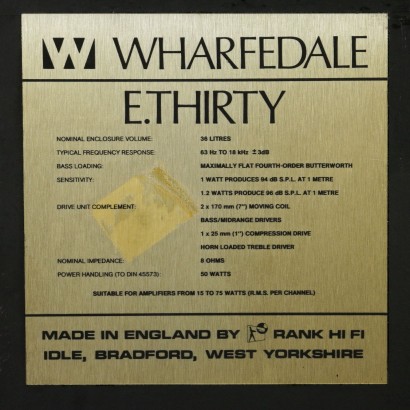 Casse acustiche Wharfedale (1979)-particolare