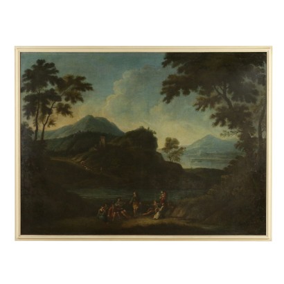 Grande paesaggio con figure popolari