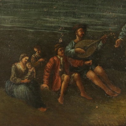 Grande paesaggio con figure popolari