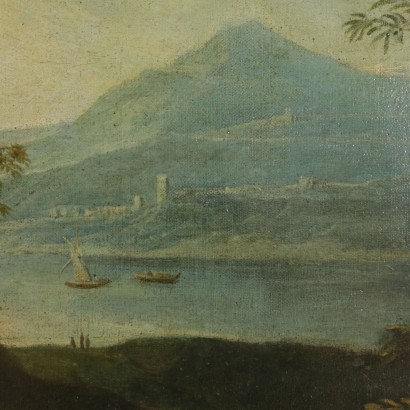 Grande paesaggio con figure popolari-particolare