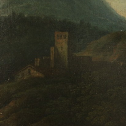 Grande paesaggio con figure popolari-particolare