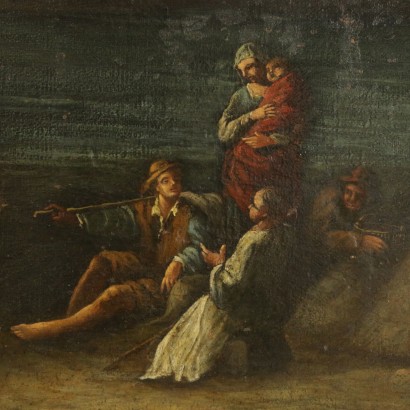 Grande paesaggio con figure popolari-particolare