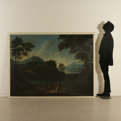 Grande paesaggio con figure popolari