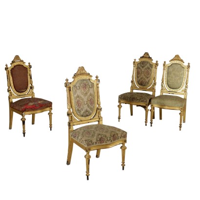 Group of Four Chairs Manufactured in Italy Last Quarter of 1800