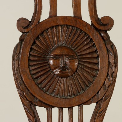 Coppia di Sedie e Poltrona Neoclassica-particolare