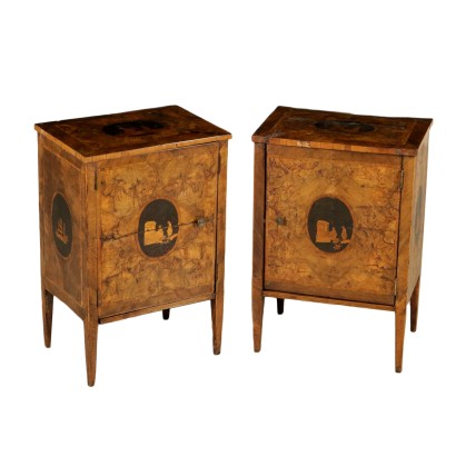 Coppia di Comodini Intarsiati