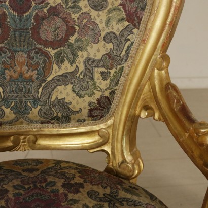 Coppia di Poltrone Dorate XIX Secolo
