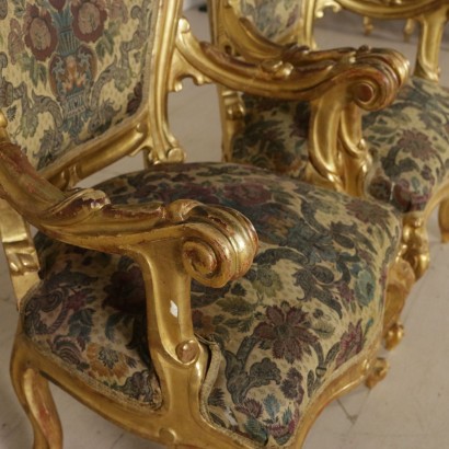 Coppia di Poltrone Dorate XIX Secolo