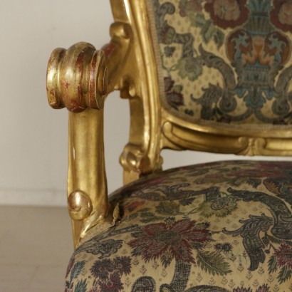 Coppia di Poltrone Dorate XIX Secolo